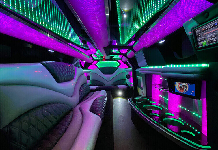 neon lights on limo