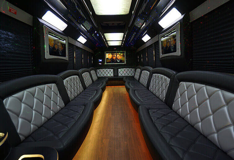 plush leather party bus seats